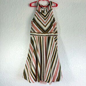 KnitWorks Girls Striped Halter A-Line Dress with Tulle Trim size 14‎